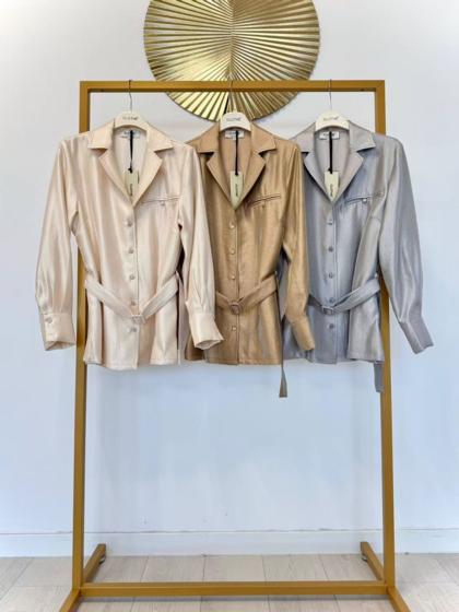 CLOTHÉ - Shirt blazer with belt