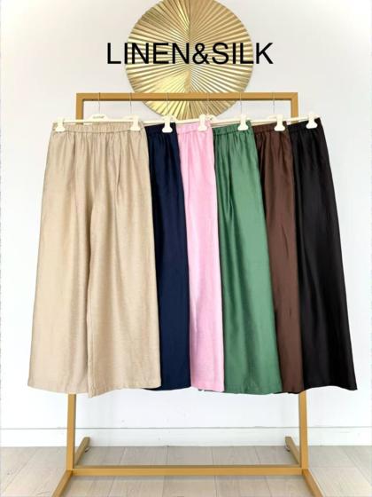 CLOTHÉ - Silk and linen trousers