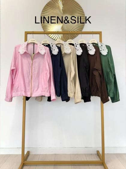 CLOTHÉ - Bomber jacket with lace collar