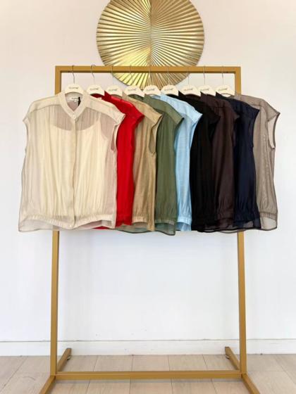 CLOTHÉ - Semi-transparent vest blouse